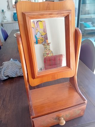 Tocador vintage madera con espejo