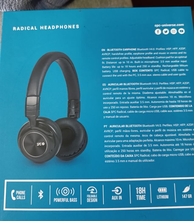 Auriculares SPC Inalámbricos Metal Black