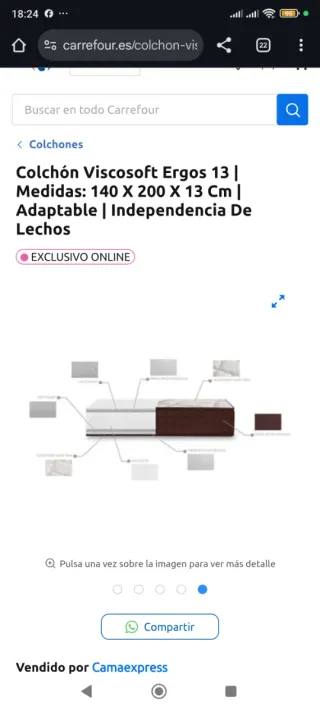 Colchón con una Base tapizada IKEA con patas 