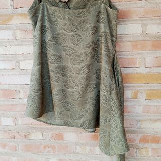 Top Jacquard Drapeado caqui Talla M