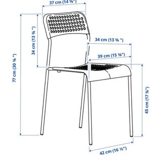 2 Sillas Ikea Plástico y Hierro Blancas