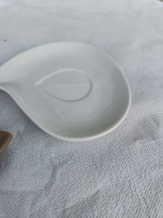 Piattini goccia caffè porcellana marrone bianco