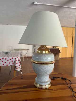 Lámpara de mesa vintage cerámica y metal