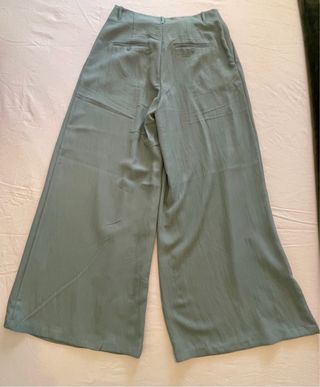Pantalón ancho Stradiarius verde agua marina