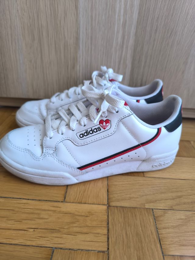 Zapatilla Adidas Continental 80 Roja y Blanca