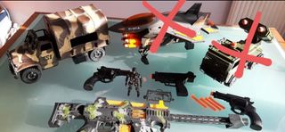 Lote Juguetes Bélicos: Pistolas y Metralleta