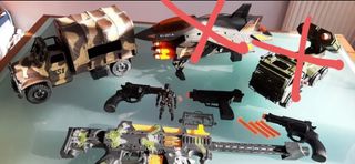 Lote Juguetes Bélicos: Pistolas y Metralleta