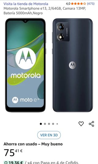 Motorola E13 Nero