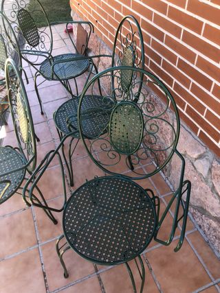 Set de 5 Sillas de Jardín Metálicas