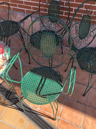 Set de 5 Sillas de Jardín Metálicas