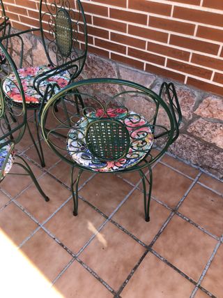Set de 5 Sillas de Jardín Metálicas