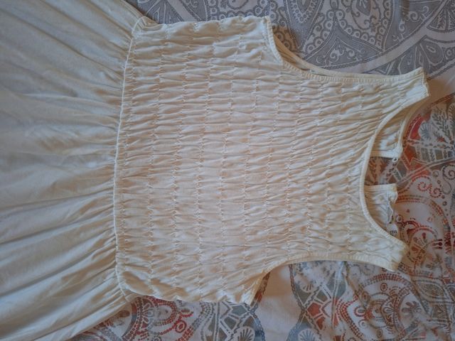 Vestido midi blanco Mango Talla XS