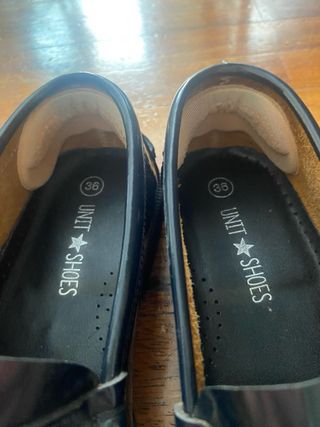 Mocasines niño piel Hipercor T36
+regalo calcetín 