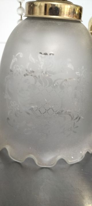 2 Lámparas de Techo Doradas con Cristales