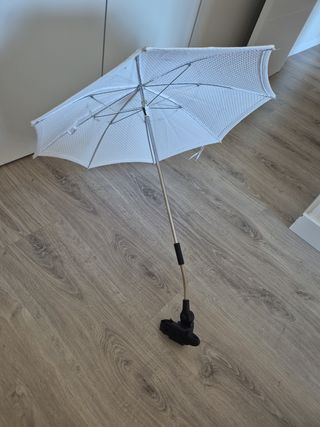 Sombrilla Carrito Bebé Universal Blanca