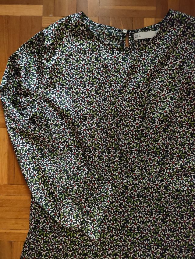 Vestido otoño fantástico verde floral