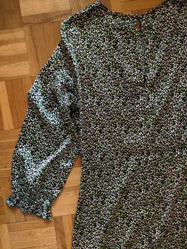 Vestido otoño fantástico verde floral