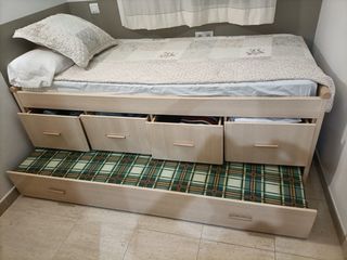 Cama nido con cajones y armario