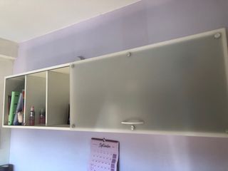Mueble de pared cristal blanco