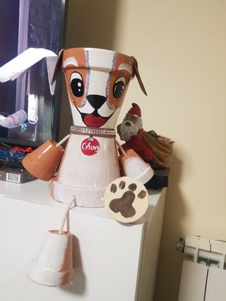 Maceta divertida pintada a mano