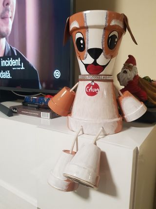 Maceta divertida pintada a mano