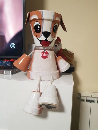 Maceta divertida pintada a mano