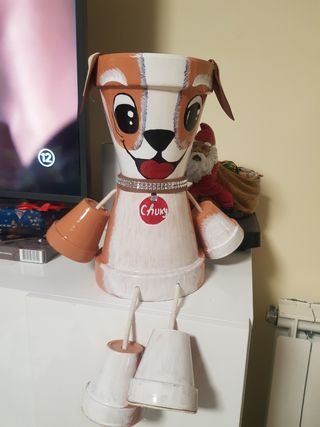 Maceta divertida pintada a mano