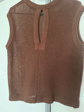 Blusa sin mangas Massimo Dutti marrón