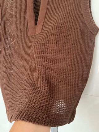 Blusa sin mangas Massimo Dutti marrón