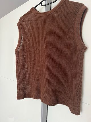 Blusa sin mangas Massimo Dutti marrón