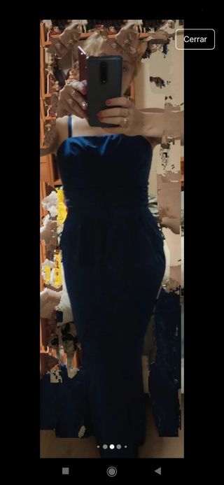 Vestido largo azul fiesta