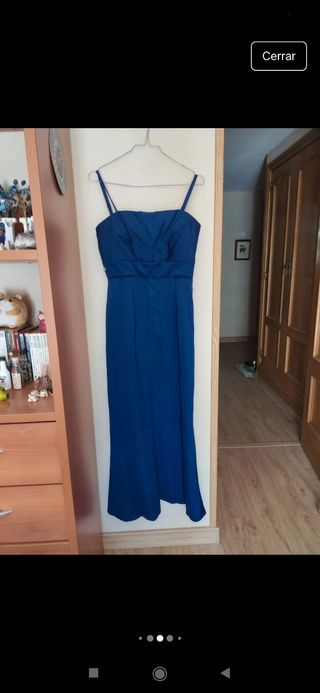 Vestido largo azul fiesta