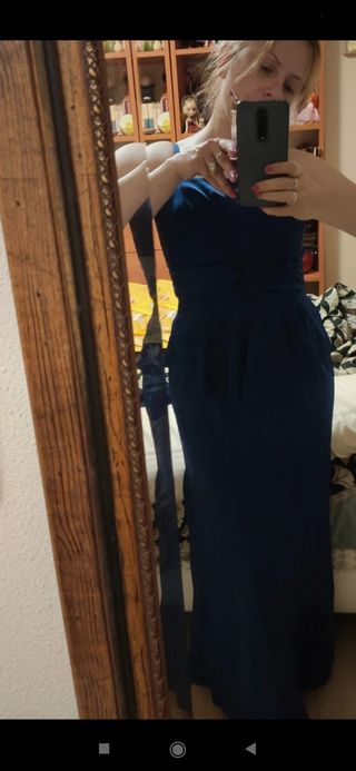 Vestido largo azul fiesta