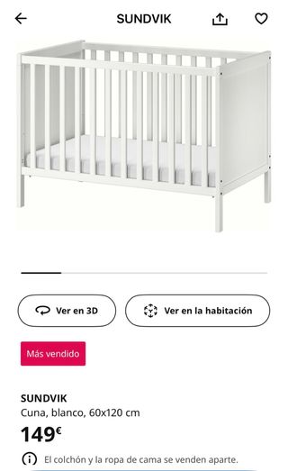 Cuna Ikea Sundvik Blanca