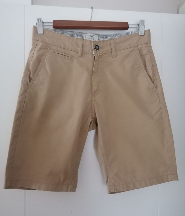 Pantalón corto chino beige