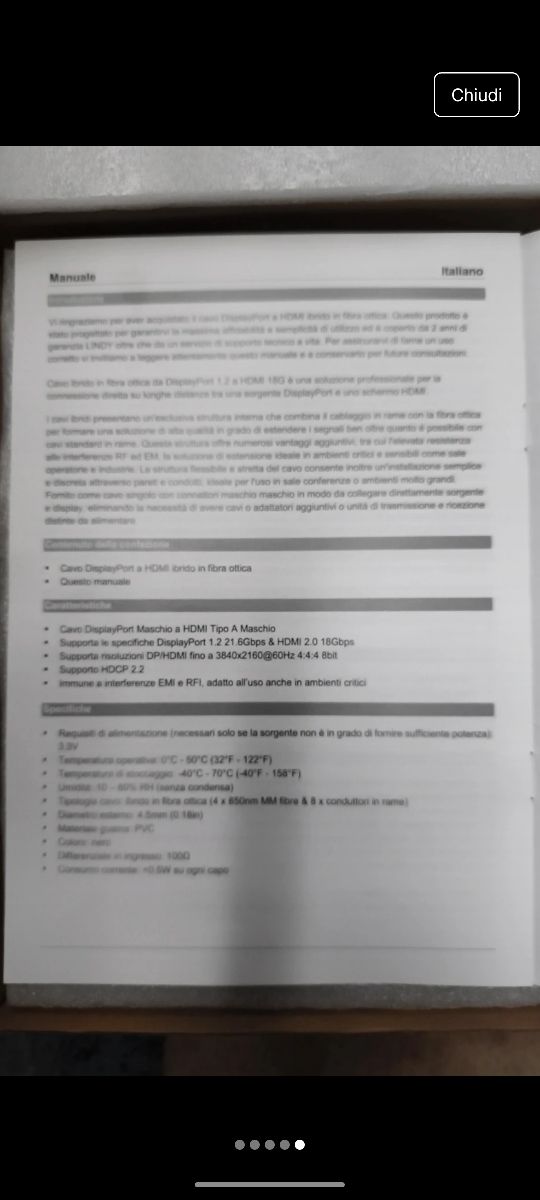 Lindy Cavo Displayport ad HDMI