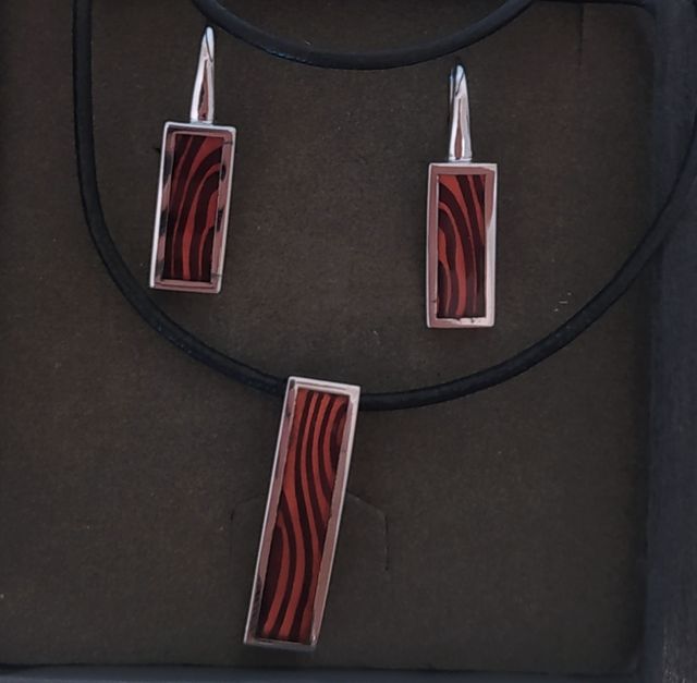 Conjunto collar y pendientes plata