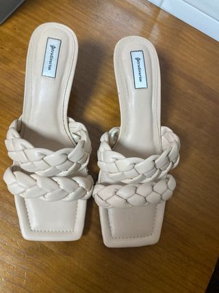 Sandalias Beige Imitación Piel