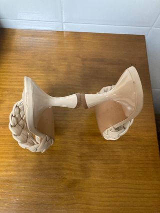 Sandalias Beige Imitación Piel