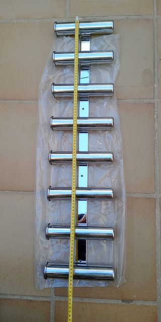 Portacañas Acero Inoxidable con 8 Cañeros