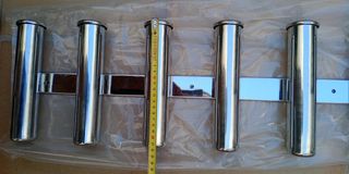 Portacañas Acero Inoxidable con 8 Cañeros