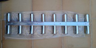 Portacañas Acero Inoxidable con 8 Cañeros