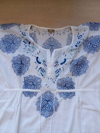 Camisola fina Dayaday azul y blanco