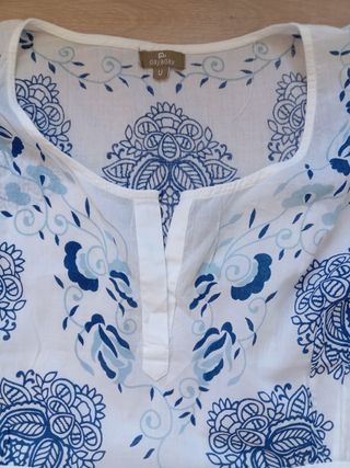 Camisola fina Dayaday azul y blanco