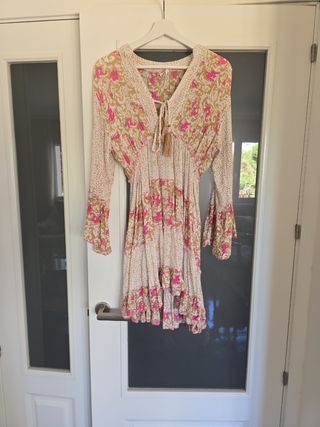 Vestido Ibicenco Manga Larga Multicolor