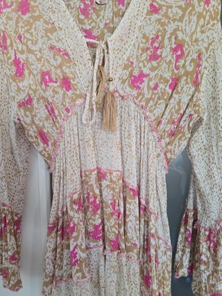 Vestido Ibicenco Manga Larga Multicolor