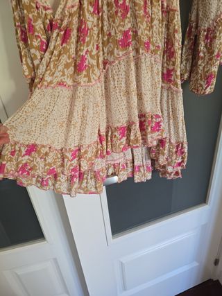 Vestido Ibicenco Manga Larga Multicolor