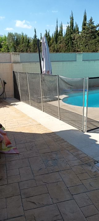 Valla Piscina Desmontable Nylon Negra