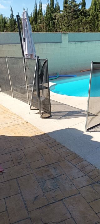 Valla Piscina Desmontable Nylon Negra