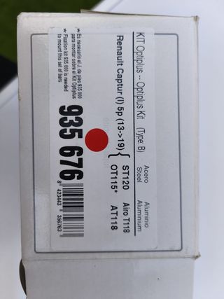 Set de baca para coche modelo Renault Captur.